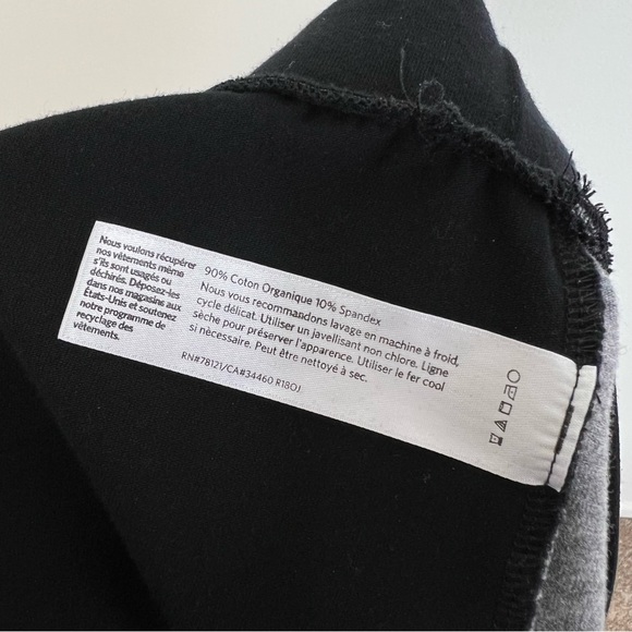 Eileen Fisher Black Gray Stripe Organic Cotton Pull On Cropped Pants Size Large - Picture 7 of 7